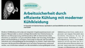 WORKPLACE SAFETY THROUGH INNOVATIVE COOLING TECHNOLOGIES: AN INTERVIEW WITH GABRIELE RENNER